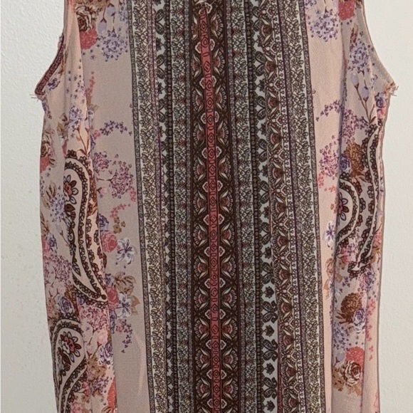 Taylor & Sage Dresses & Skirts - Taylor & Sage Floral Patterned Mini Dress - Pink and Brown
